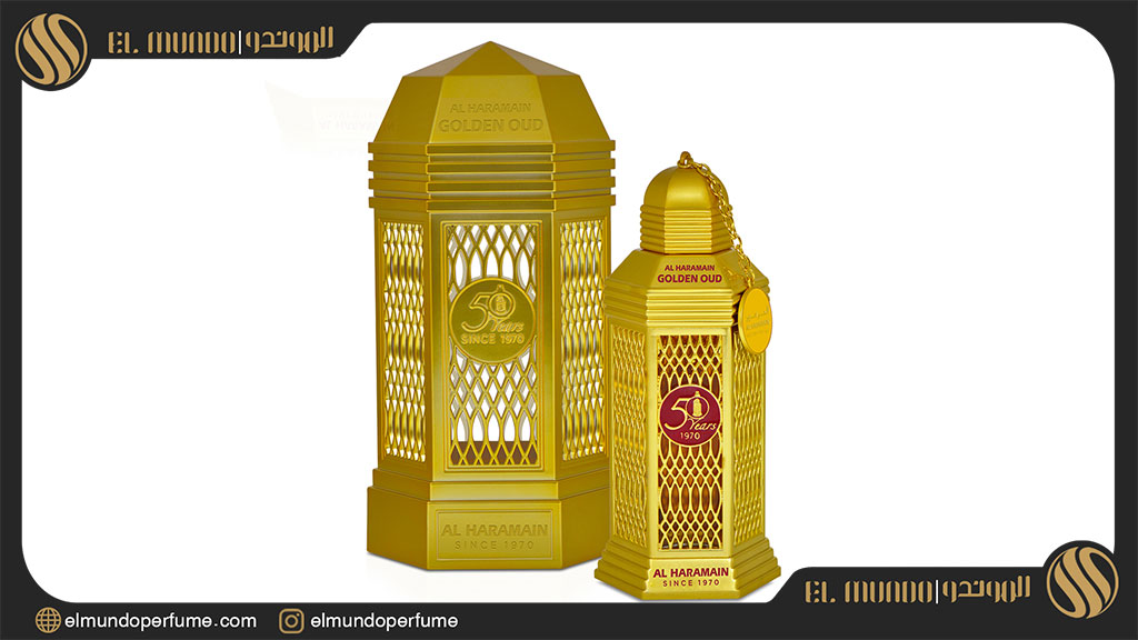 50 Years Golden Oudh Al Haramain Perfumes for women and men 2 - معرفی عطر الحرمین 50 ييرز گلدن عود و عود مع العطر