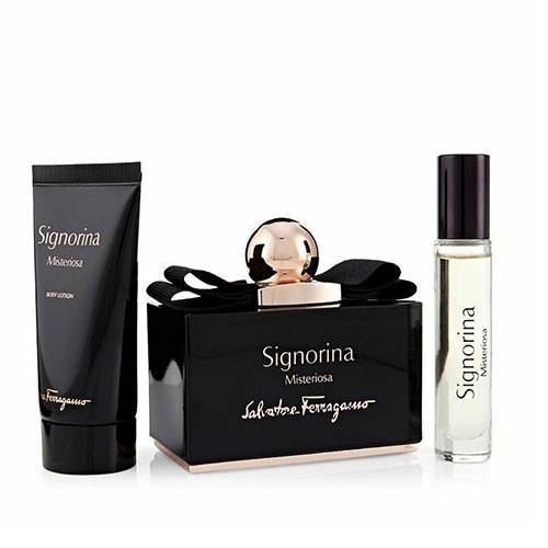 ست هدیه عطر ادکلن زنانه سالواتوره فراگامو سیگنورینا میستریوسا ادوپرفیوم ۱۰۰ میل Salvatore Ferragamo Signorina Misteriosa Gift Set